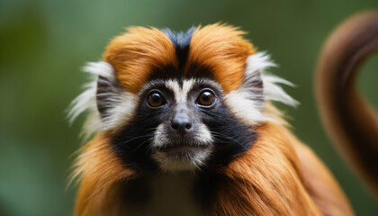 Cute Tamarin Monkey Portrait in Jungle