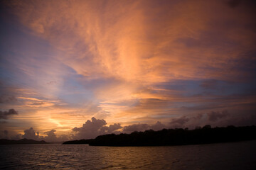 Indonesia Bali sunset on an autumn day