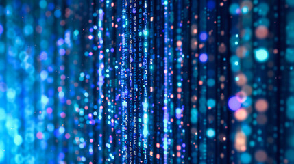 Ethereal Light Display: Abstract Shiny Particles and Bokeh, Celebration and Festive Background Concept