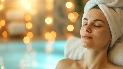 woman enjoying relaxing anti-stress treatment in a spa