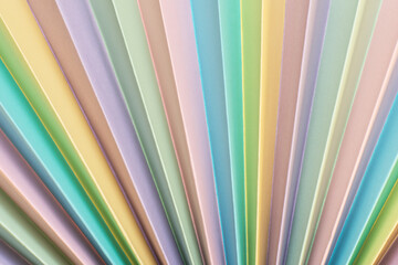 Pastel Paper Rosette Texture. Folded Decorative Cardboard Sheet In Rainbow Colors. Colorful...