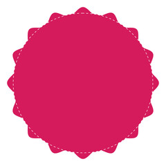 Pink starburst, sunburst, burst, badge, sticker, stamp, seal or label, flat vector icon, design element. Vector Illustration. EPS file 121.