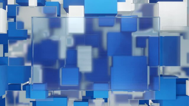 Abstract Modern cube geometric background, Glass object over for copy space.