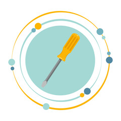 Flathead screwdriver tool graphic icon symbol