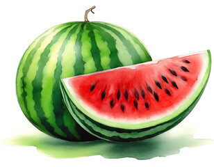 Wassermelone isoliert auf wei&szlig;en Hintergrund, Freisteller