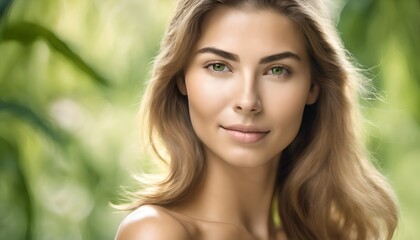 Naklejka premium portrait of woman with beautiful skin, skincare, generative AI