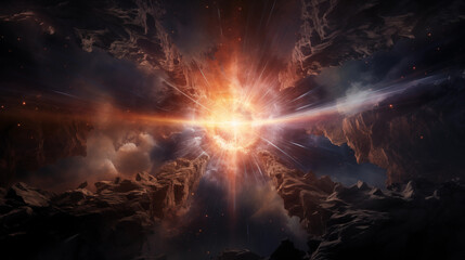 Supernova explosion creating a cosmic spectacle of brilliance