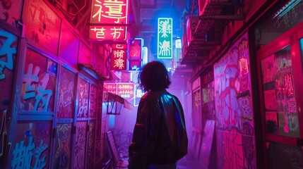 The use of neon lights, vibrant colors, and dramatic camera movements contribute to the overall visual impact the narrative unfolds with a blend of reality and dreamlike sequences