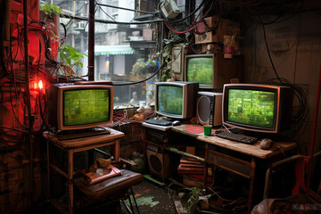 Fototapeta premium Old computer in Taipei.
