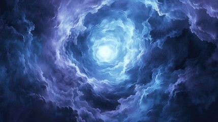 Fantasy clouds, infinite passage in tunnel clouds