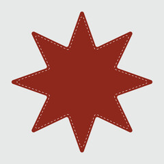 Brown Starburst, sunburst price tag, label. Empty, blank price flash for promotion, marketing, sales concepts. Vector Illustration. EPS file 131.