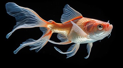 goldfish copy space 3D photo UHD Wallpaper