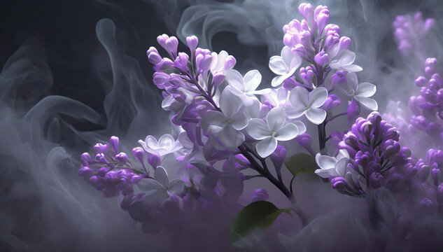 Wiosenne kwiaty, abstrakcyjne bzy