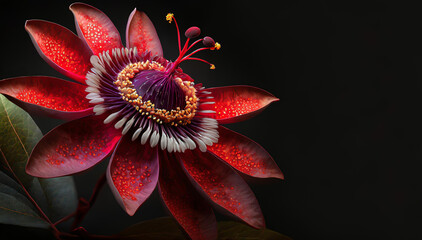 Passiflora, piękny abstrakcyjny makro kwiat - obrazy, fototapety, plakaty