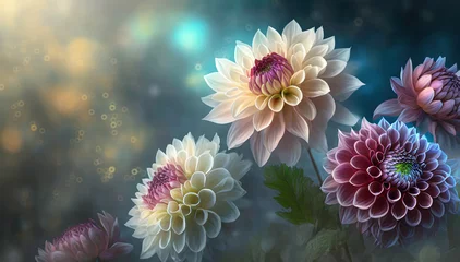 Poster Dalie piękne wiosenne kwiaty © Iwona