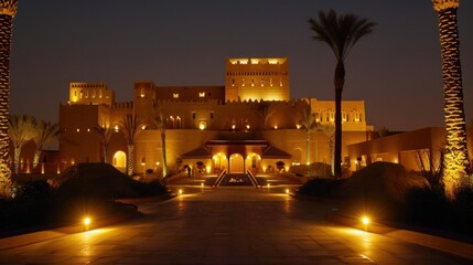 Fototapeta na wymiar The majestic Salwa Palace, a part of the At-Turaif UNESCO World Heritage site in Diriyah, Saudi Arabia