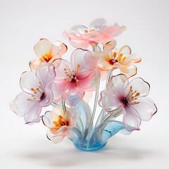 white orchid in vase glassed