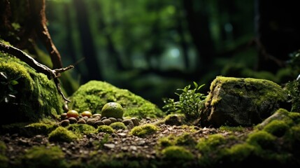 Obraz premium green forest copy space 3D UHD Wallpaper