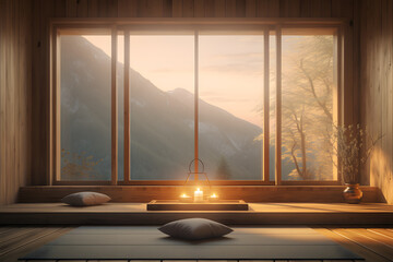 Modern meditation room zen place