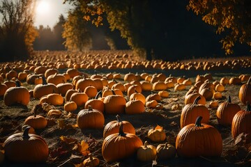 Obraz premium pumpkins on a farm