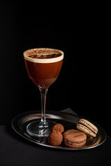 coffee cocktail on the dark background