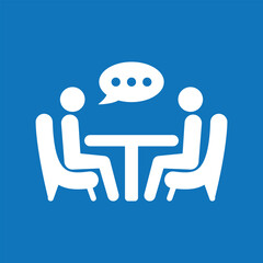 Consulting icon. Vector drawing. Black lines.
