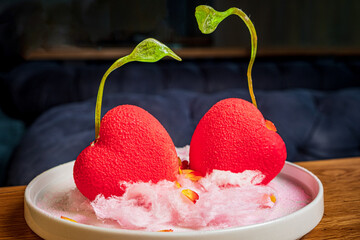 pastry for Valentine's Day on table