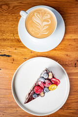 chocolate cake with fresh berries