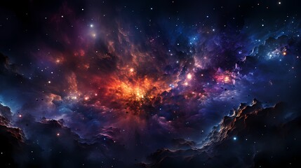 A dreamlike indigo purple galaxy with sparkling stars, featuring a cosmic phenomenon known as a "hyperspace tunnel," leading to uncharted regions of the universe