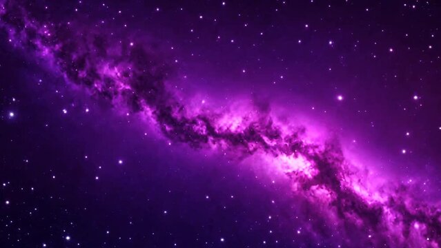 Seamless looped repetitive animation flight through deep space. Colorful starry night sky outer space background. Journey through the Milky Way to distant galaxies and constellations