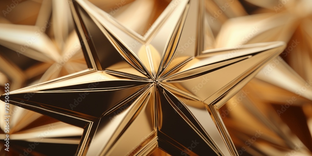 Poster a close-up view of a star made of gold paper. this versatile image can be used for various purposes