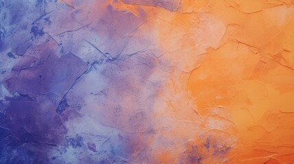 A detailed view of an orange and blue painting. Perfect for adding a pop of color to any space