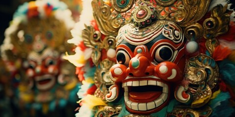 A close up view of a group of masks. This image can be used for various purposes