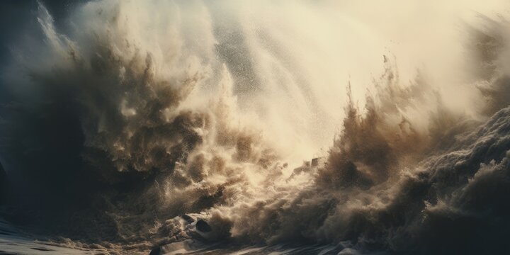 A person riding a surfboard on a wave in the ocean. Perfect for surfing enthusiasts and beach lovers