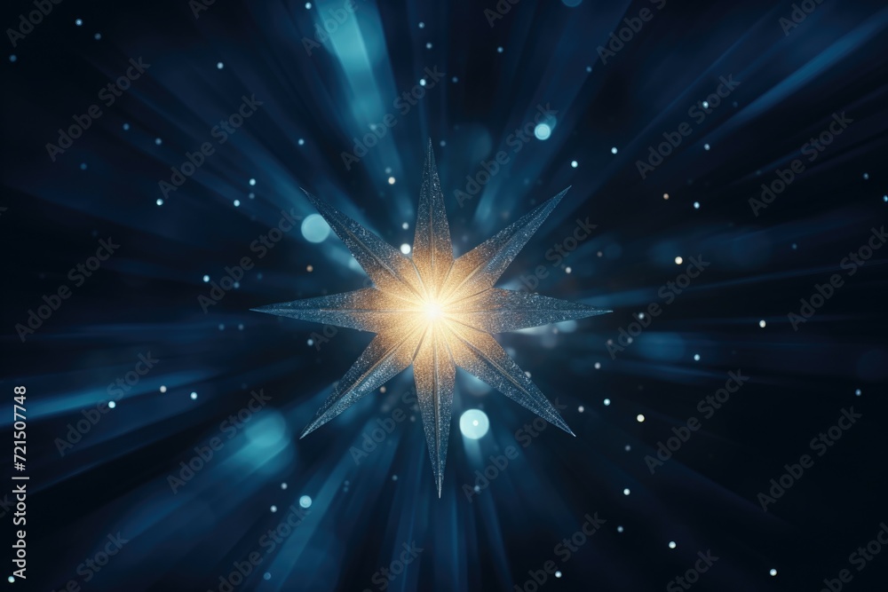 Poster A bright star shining in the darkness. Perfect for adding a touch of magic and wonder to any project