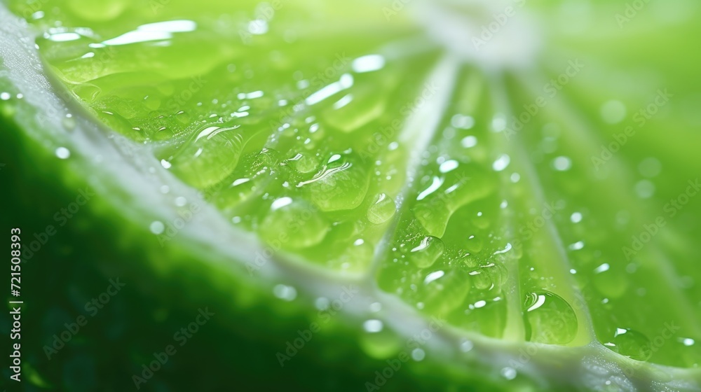 Poster A close up view of a slice of lime. Perfect for adding a refreshing touch to any beverage or cocktail