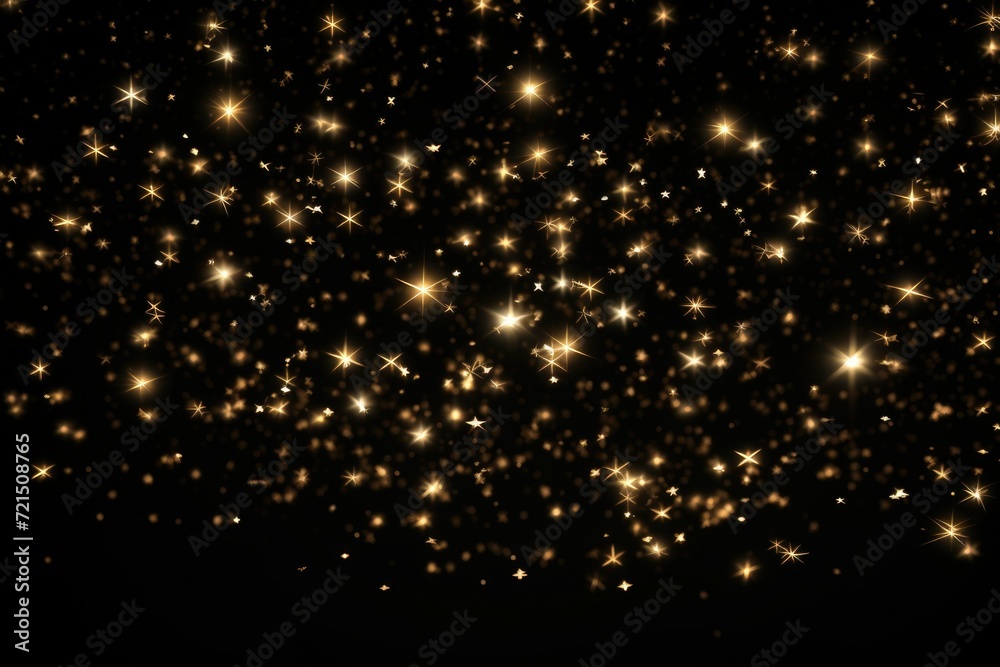 Aufkleber a striking image of numerous gold stars on a black background. perfect for adding a touch of eleganc