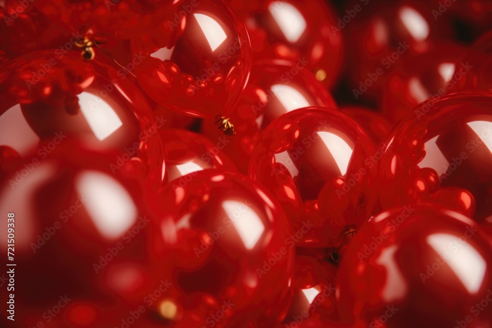 Aufkleber A close-up view of a bunch of vibrant red balloons. Perfect for adding a pop of color and excitement to any celebration or event