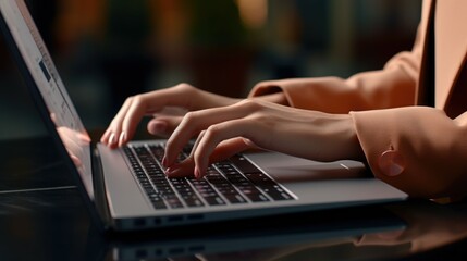 Person typing on a laptop. Suitable for technology, work, and productivity concepts