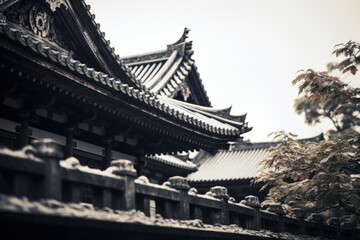 Fototapeta premium A black and white photo of a building. Can be used for architectural, urban, or historical themes