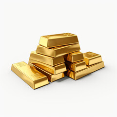 gold bars on white background , photorealistic сreated with Generative Ai
