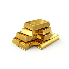 gold bars on white background , photorealistic сreated with Generative Ai