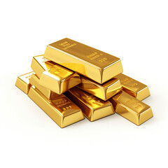 gold bars on white background , photorealistic сreated with Generative Ai