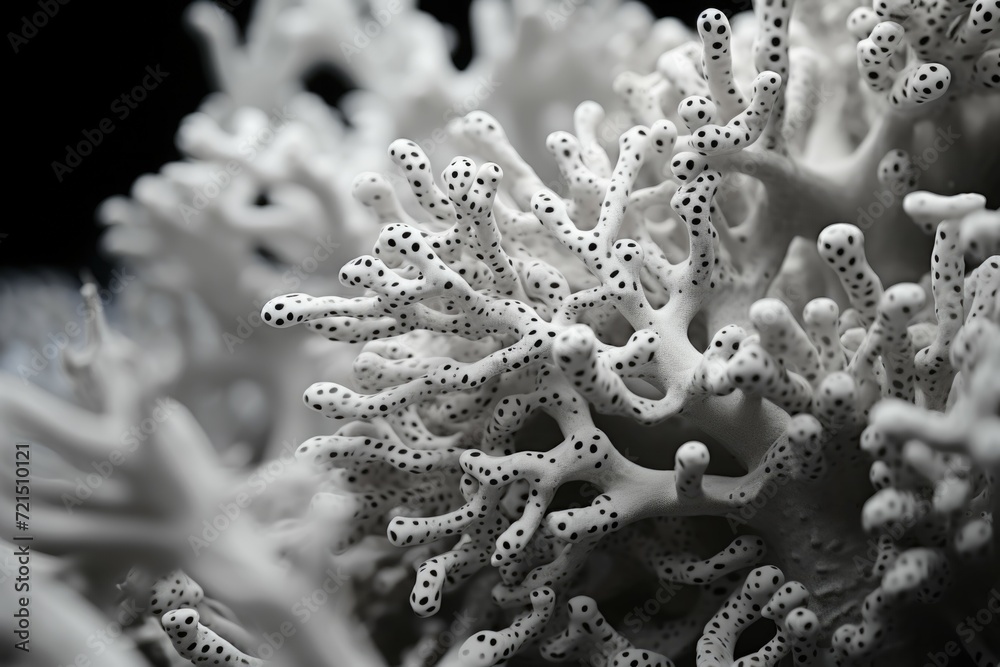 Poster a detailed view of a bunch of white coral. perfect for adding a touch of elegance to any marine-them