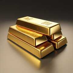 gold bars on white background , photorealistic сreated with Generative Ai