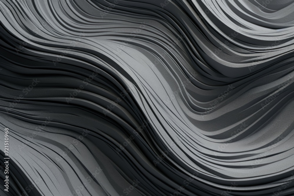 Poster A black and white photo capturing the texture of a wavy surface. Suitable for various design projects and artistic purposes