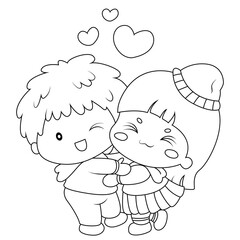 happy valentines day coloring page
