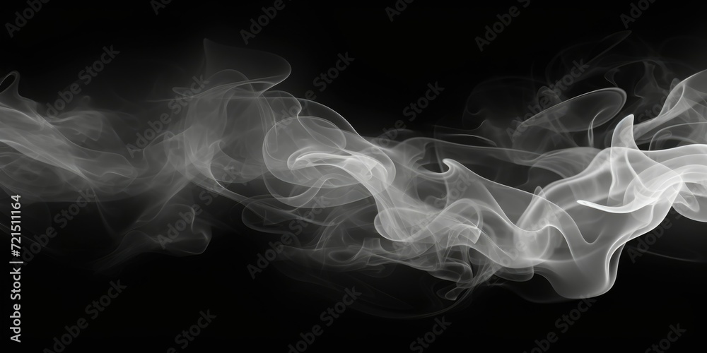 Poster A black and white photo capturing smoke in motion. Ideal for adding a dramatic effect to design projects or for creating a mysterious atmosphere