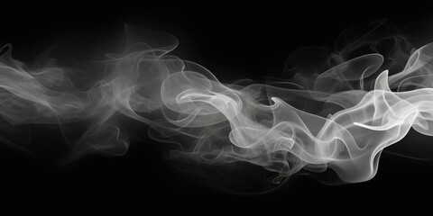 Obraz premium A black and white photo capturing smoke in motion. Ideal for adding a dramatic effect to design projects or for creating a mysterious atmosphere
