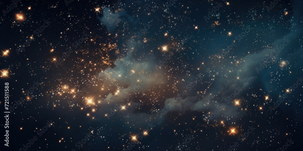 Poster a beautiful cluster of stars shining brightly in the night sky. perfect for astronomy enthusiasts or